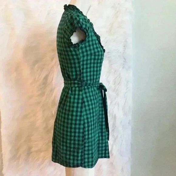 She’s Cool Green & Black Plaid Button Down Dress - Picture 4 of 5